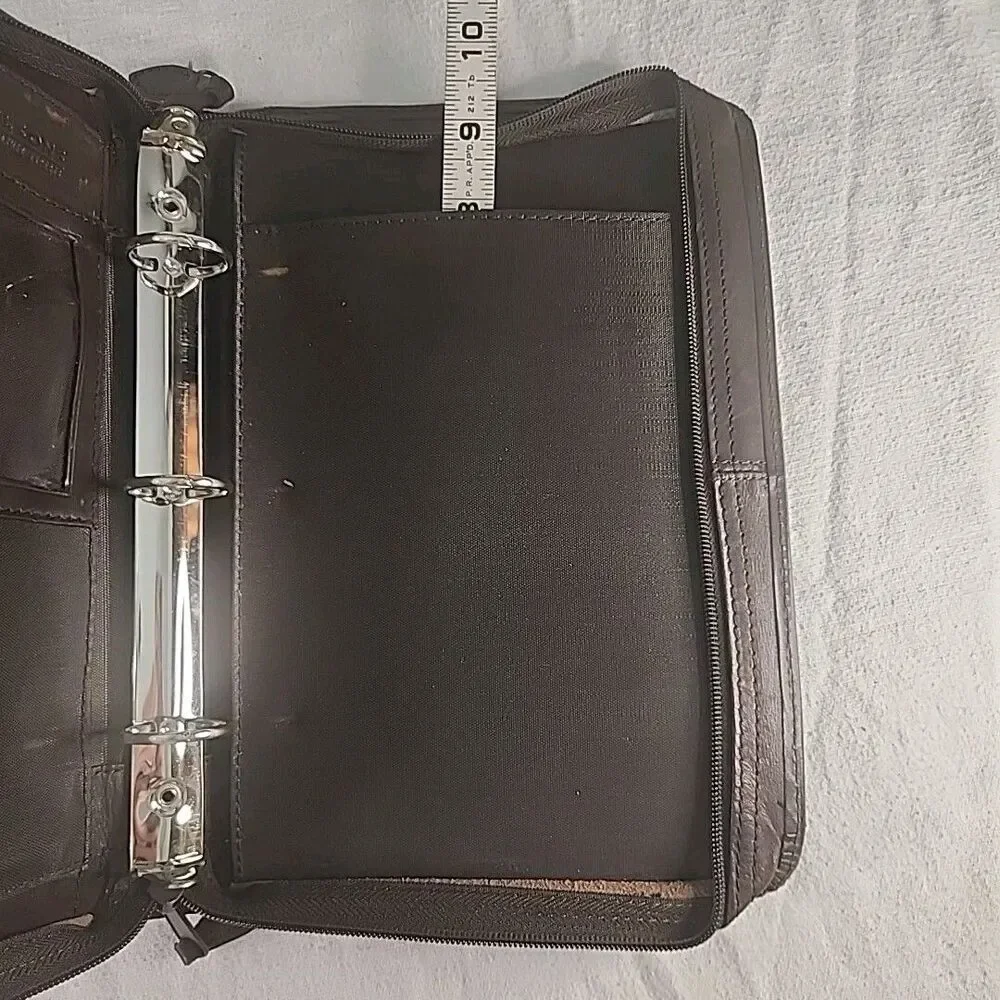 Planner Wilsons The Leather Experts Brown 3 Ring Binder Organizer  7